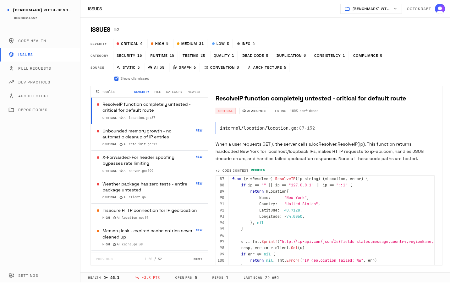 Octokraft issues list for Claude Code's wttr.in port